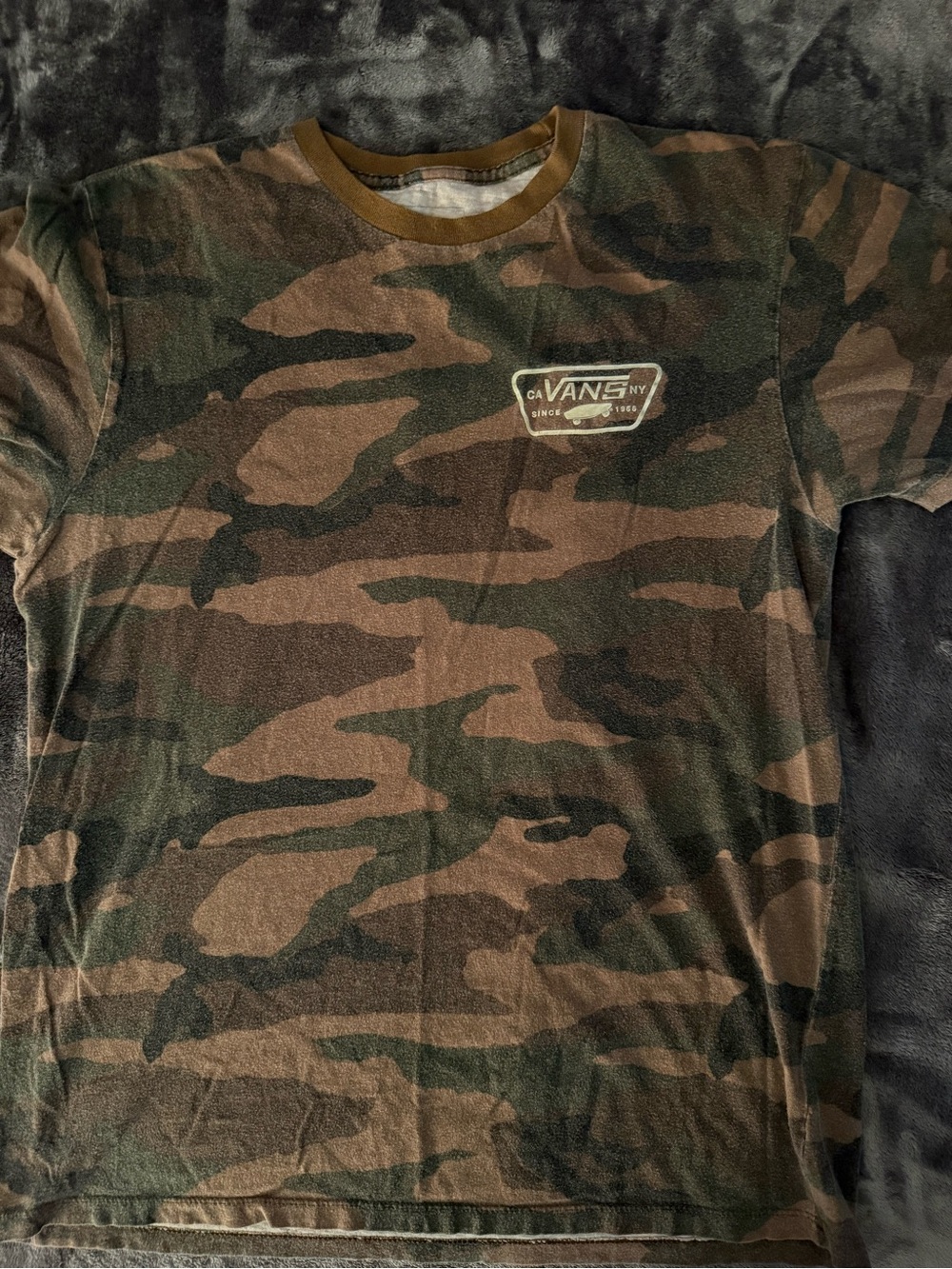 Vans Olive and Brown Camo Short Sleeve Tee